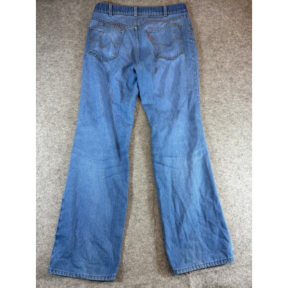 Vintage 70s Levis Jeans Mens Size 33 Blue Bell Bottom Orange Tab OshKosh Grunge - Picture 5 of 9